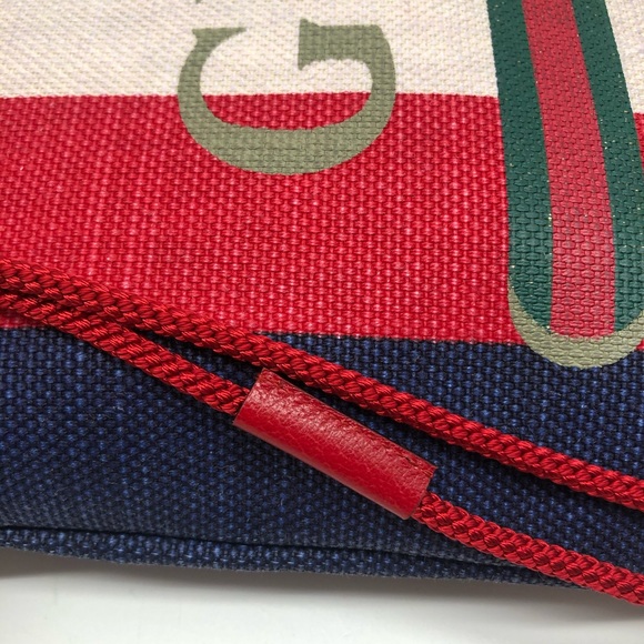 Gucci New Drawstring Logo Stripes Signature Backpack/ Tote - Picture 7 of 12